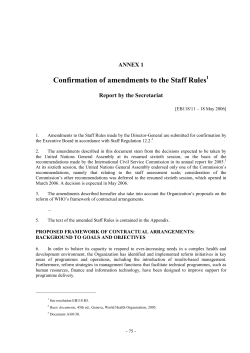 Confirmation of amendments to the Staff Rules