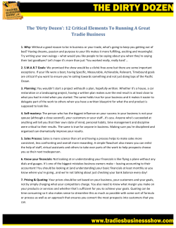 Dirty Dozen Checklist - Tradies Business Show