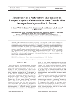 First report of a Mikrocytos-like parasite in European oysters Ostrea