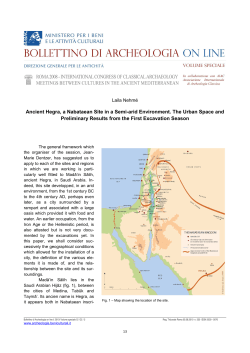 Ancient Hegra, a Nabataean Site in a Semi