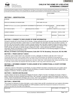 Child in the Home of a Relative Screening Consent