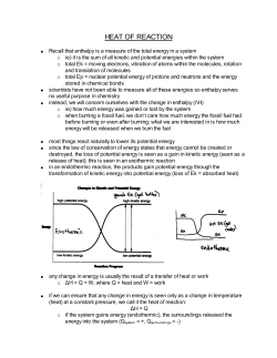 heat of reaction - Chemistry According to Stam