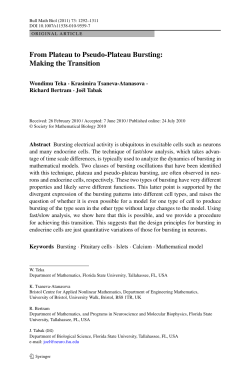 From Plateau to Pseudo-Plateau Bursting: Making the