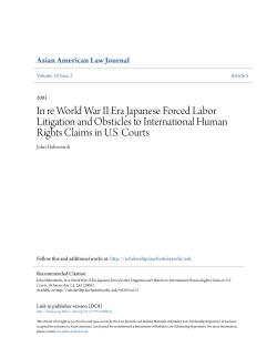 In re World War II Era Japanese Forced Labor Litigation and