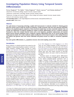 Article Investigating Population History Using Temporal Genetic