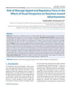Role of Message Appeal and Regulatory Focus in the Effects of