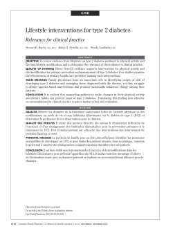 Lifestyle interventions for type 2 diabetes