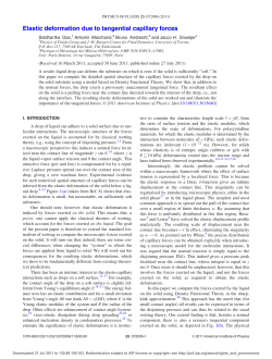 Elastic deformation due to tangential capillary forces