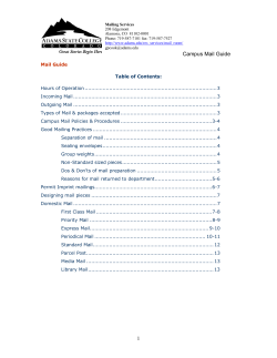 Complete Mail Guide - Adams State University