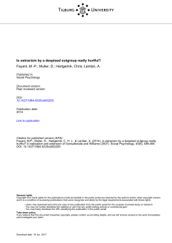 Tilburg University Is ostracism by a despised outgroup really hurtful