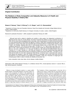 The Relations of Body Composition and Adiposity Measures to Ill