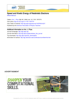Speed and Kinetic Energy of Relativistic Electrons