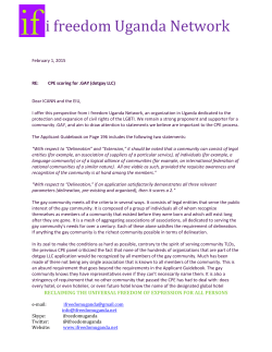 Letter from Kelly Daniel Mukwano to ICANN and the EIU