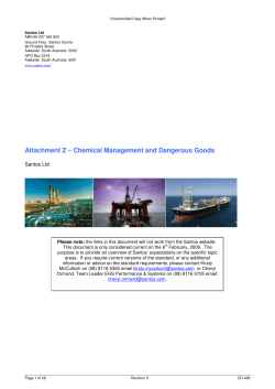 Attachment Z – Chemical Management and Dangerous