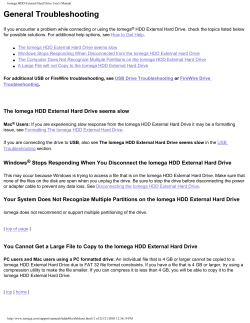 Iomega HDD External Hard Drive User`s Manual