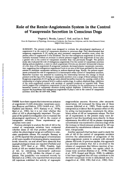 Role of the Renin-Angiotensin System in the Control of Vasopressin