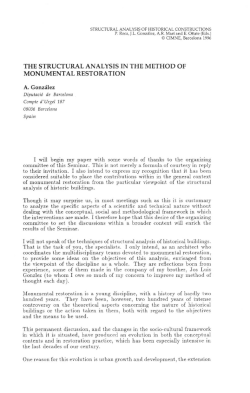 The structural analysis in the method of monumental