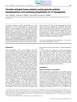 Thrombin-activated human platelets acutely generate oxidized