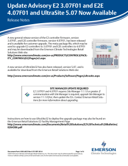 Update Advisory E2 3.07F01 and E2E 4.07F01 and UltraSite 5.07