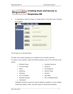 Creating Exam and Survey in Respondus BB
