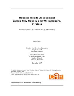 Housing Needs Assessment James City County and Williamsburg