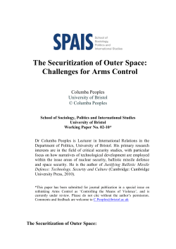 The Securitization of Outer Space: Challenges for Arms Control