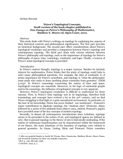 Peirce`s Topological Concepts J&eacute;r&ocirc;me Havenel