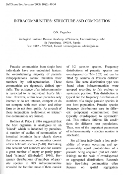 infracommunities: structure and composition