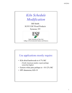 Kiln Schedule Modification - SUNY-ESF