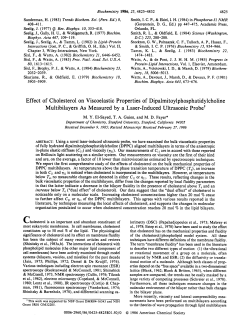 Effect of Cholesterol on Viscoelastic Properties of