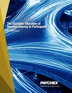 The Equitable Allocation of Revenue Sharing to Participants