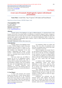 A rare case of traumatic diaphragmatic rupture with delayed
