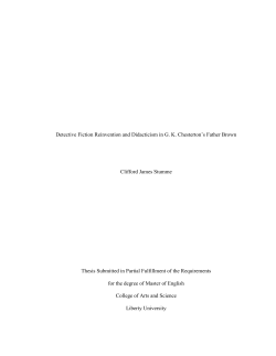 Detective Fiction Reinvention and Didacticism in G. K. Chesterton`s