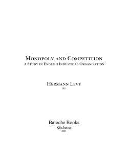 Monopoly and Competition - McMaster University, Canada