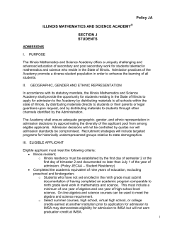 Policy ______ - Illinois Mathematics and Science Academy