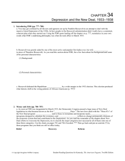 CHAPTER 34 Depression and the New Deal, 1933