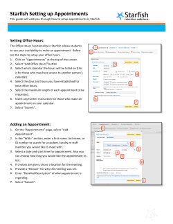 Starfish Setting up Appointments