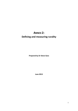 Defining and measuring rurality
