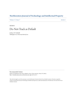 Do-Not-Track as Default - Northwestern University School of Law