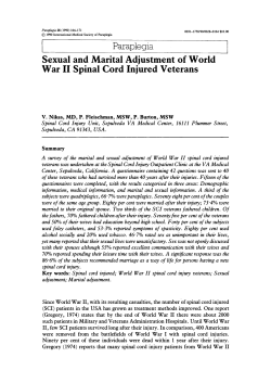 Sexual and marital adjustment of world war ii spinal cord