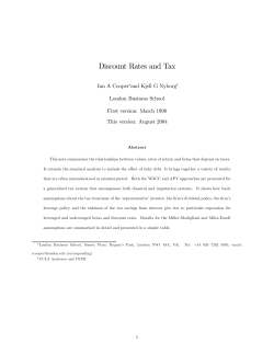 Discount Rates and Tax