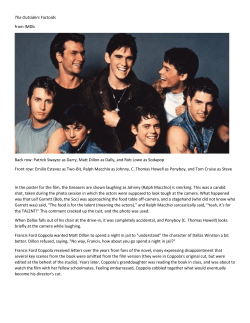 The Outsiders Factoids from IMDb Back row: Patrick Swayze as