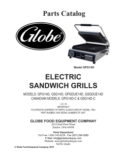 Parts Catalog ELECTRIC SANDWICH GRILLS