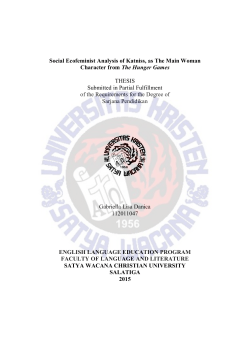 Social Ecofeminist Analysis of Katniss, as The Main Woman