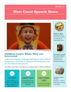 MAY 2017 WCSLP Newsletter - West Coast Speech and Language