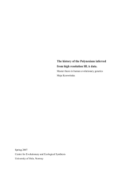 The history of the Polynesians inferred from high resolution HLA data.