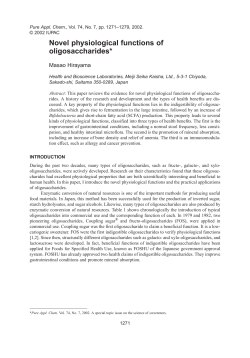Novel physiological functions of oligosaccharides