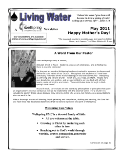 May 2011 newsletter - Wellspring United Methodist Church