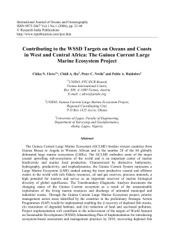 Contributing to the WSSD Targets on Oceans and Coasts in West