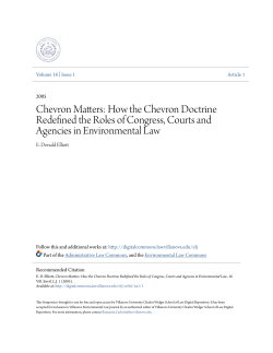 Chevron Matters: How the Chevron Doctrine